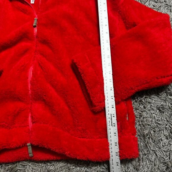 Free People Movement Red Fleece Oversized Zip Up Jacket Size L - Picture 5 of 6
